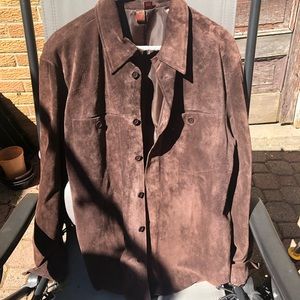 Very Sharp looking Med.-Large Brown Vintage Suede Shirt/Jacket.  Very Retro!